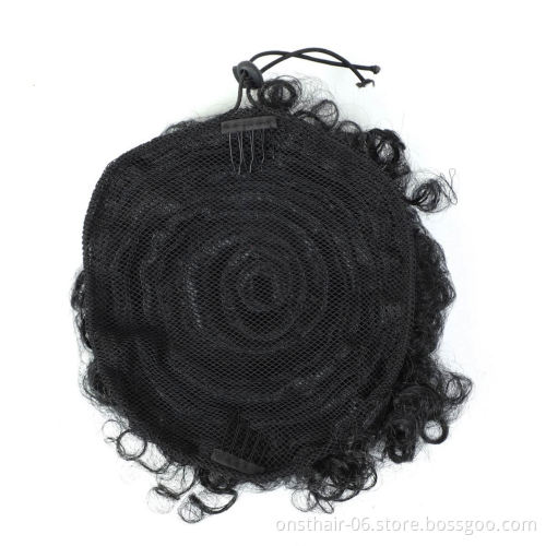 MYZYR P uff Afro Curly chignon Wig P onytail Drawstring Short Afro Kinky P ony Tail Clip In on Synthetic Hair Bun Hair Pieces